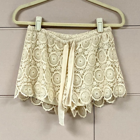 HeartSoul Pants - HeartSoul Lace Shorts with Drawstring Waistband